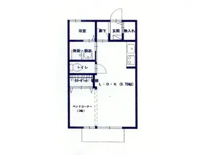 ヴィラ・フィオーレ(1LDK/2階)の間取り写真