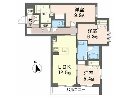 LA CHAINON(3LDK/2階)の間取り写真