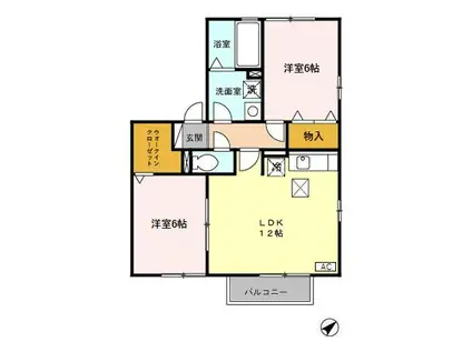 ウィンベル24(2LDK/2階)の間取り写真