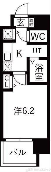 ララプレイス新大阪シエスタ(1K/12階)の間取り写真