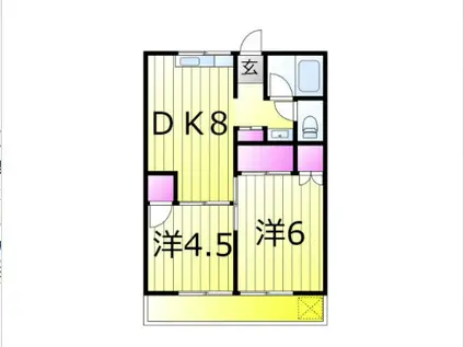 ジャスミンコート3(2DK/1階)の間取り写真