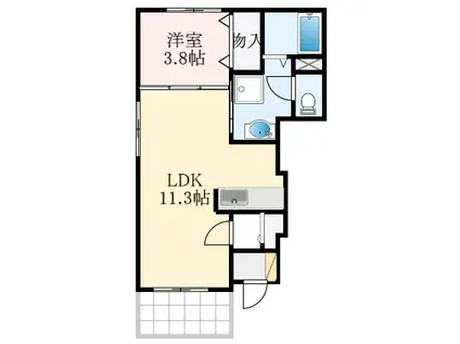 メゾン・ファミーユII(1LDK/1階)の間取り写真