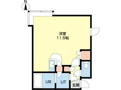 プロヴァンス平岸(1K/1階)の間取り写真