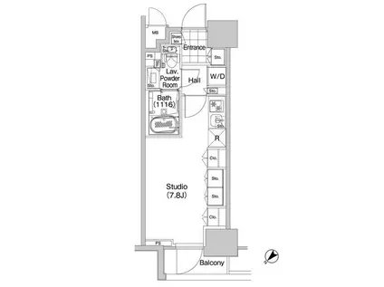 コンフォリア蒲田(ワンルーム/7階)の間取り写真