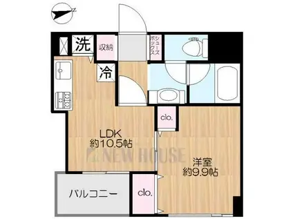 ヴィアシテラ新宿(1LDK/1階)の間取り写真