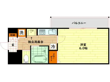 プレサンス梅田北パワーゲート(1K/5階)の間取り写真