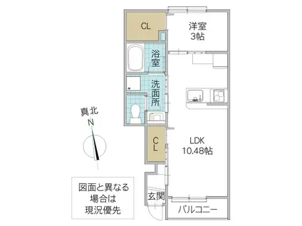 パインリッジ(1LDK/1階)の間取り写真