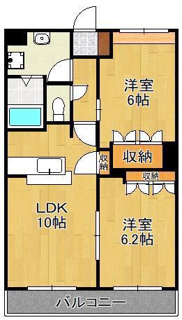 エクセルメゾン(2LDK/2階)の間取り写真