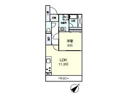 APLⅣ(1LDK/3階)の間取り写真