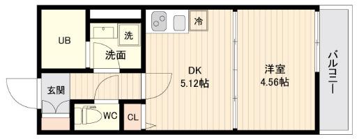 ラクラス三軒茶屋(1DK/3階)の間取り写真