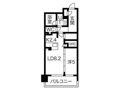 ローレルアイ名駅東(1LDK/6階)の間取り写真