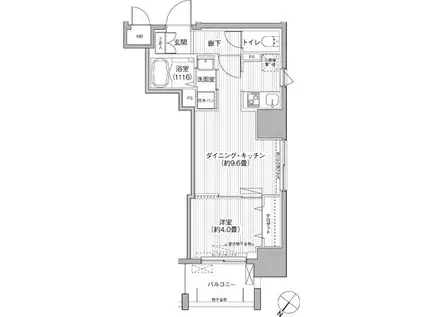 GRANDEUR FUJI(1LDK/3階)の間取り写真