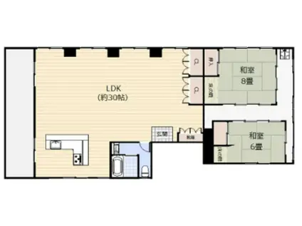 樫山ビル若葉荘(2LDK/3階)の間取り写真