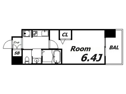 エステムコート神戸ハーバーランド前VIIレーベル(1K/7階)の間取り写真