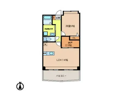 秋桜館・西原(1SLDK/1階)の間取り写真