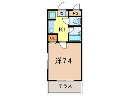 シティハウス仁川II(1K/1階)の間取り写真