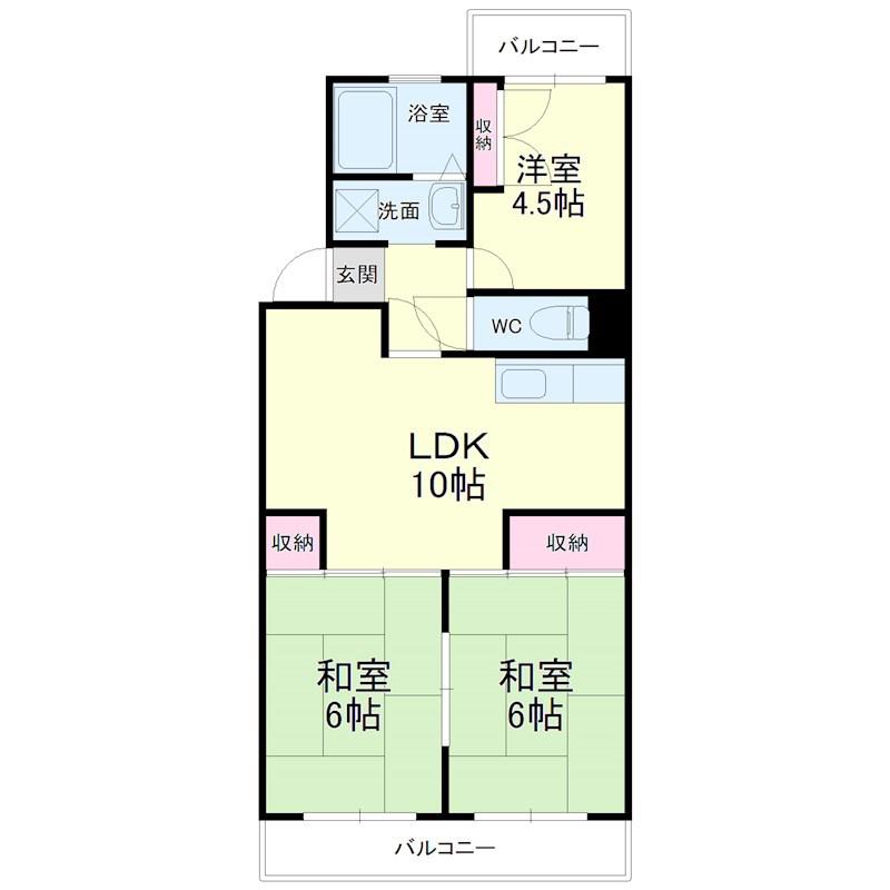 パレスセルシオII(3LDK/1階)の間取り写真