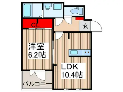 アンテムノン(1LDK/1階)の間取り写真
