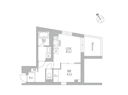 J.リヴェール武蔵小山ウエスト(1LDK/1階)の間取り写真
