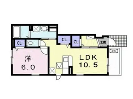 エスポワール山の街II(1LDK/1階)の間取り写真