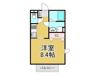 ハイツ・ウッディー(1K/1階)の間取り写真