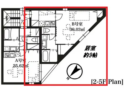 EWレジデンス東新宿(1K/3階)の間取り写真