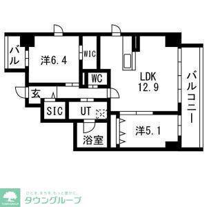 ポルタニグラ大須観音(2LDK/5階)の間取り写真
