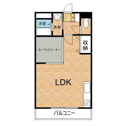 JR和歌山線 岩出駅 徒歩50分 2階建 築18年(1LDK/1階)の間取り写真