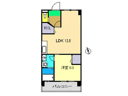ラシーヌ大(1LDK/2階)の間取り写真