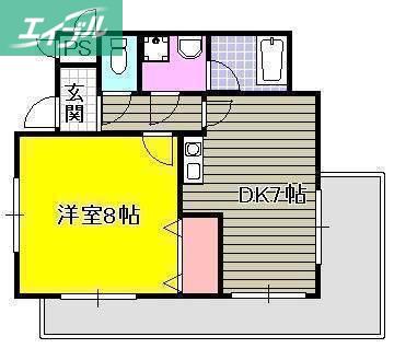アンブシュール京橋(1DK/8階)の間取り写真
