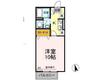 モーニンググローリー(1K/1階)の間取り写真