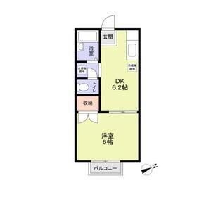 第2晴美ハイツ(1DK/2階)の間取り写真