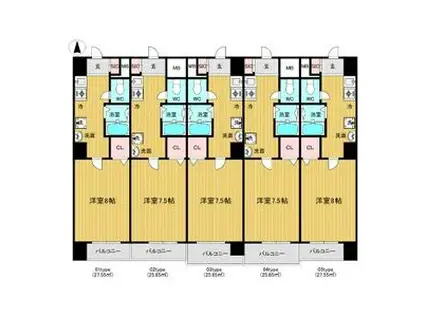 リアライズ岐阜駅前(1K/5階)の間取り写真