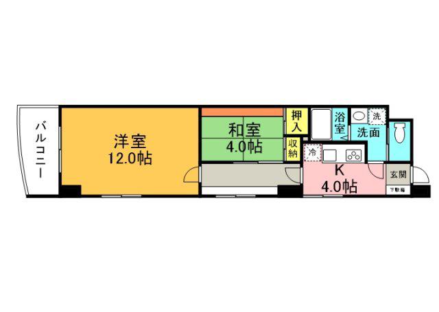 パーセ宝町(2K/5階)の間取り写真