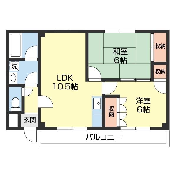 下川マンション(2LDK/3階)の間取り写真