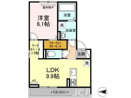 プレミアステイツ K(1LDK/2階)の間取り写真