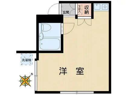 シティコート神楽坂(ワンルーム/1階)の間取り写真