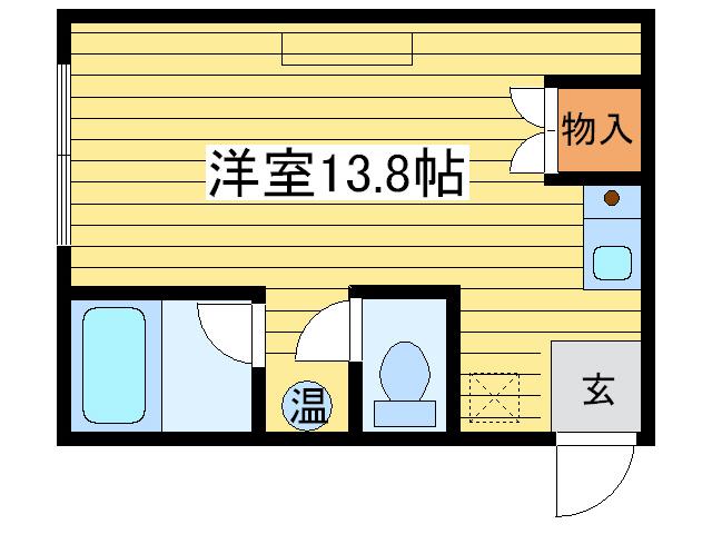 北ハウス(ワンルーム/2階)の間取り写真