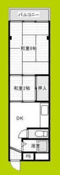 サンハイツ(2DK/2階)の間取り写真