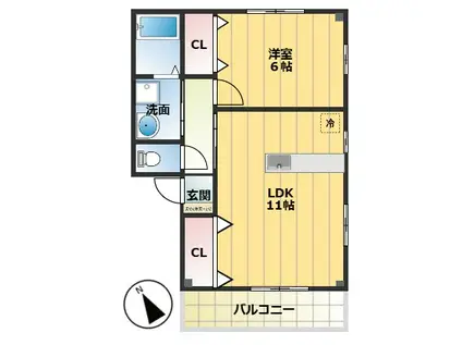 STEP21(1LDK/1階)の間取り写真