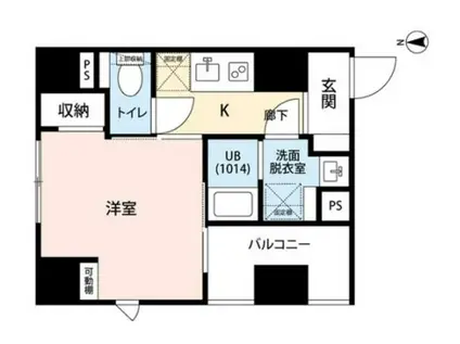 プレール・ドゥーク新丸子(1K/4階)の間取り写真