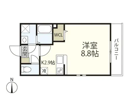 KS PALACE牛田(1K/1階)の間取り写真