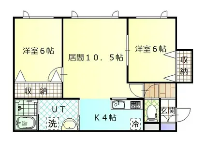 GRAMPIA(2LDK/2階)の間取り写真