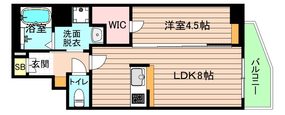 THE HUB MIYAKOJIMA(1LDK/7階)の間取り写真