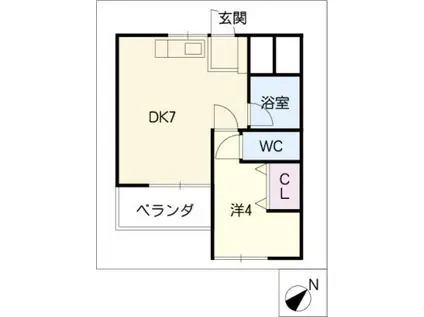 日の出マンション(1DK/3階)の間取り写真