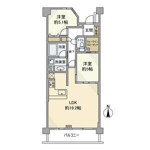 パークホームズ世田谷梅丘(2LDK/3階)の間取り写真