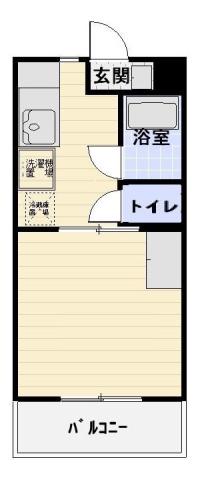 ボーネン K(1DK/3階)の間取り写真