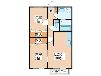 コスタ・デル・ソル(2LDK/1階)の間取り写真