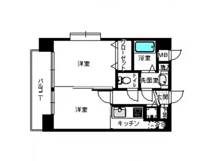 プティソール博多(1LDK/4階)の間取り写真