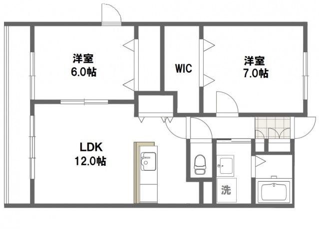 ラフレシール(2LDK/1階)の間取り写真